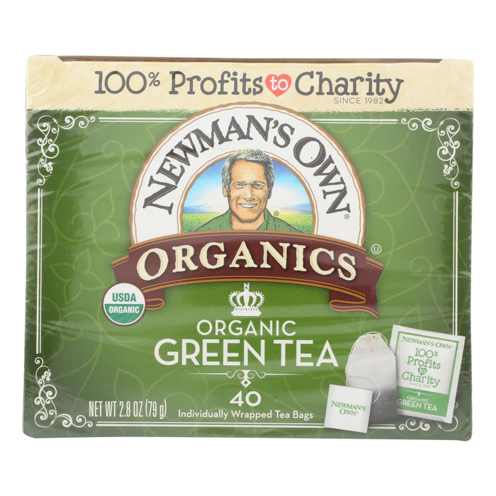 Newman's Own Organics Organic Green Tea, 40 Bags per Box (Case of 6)