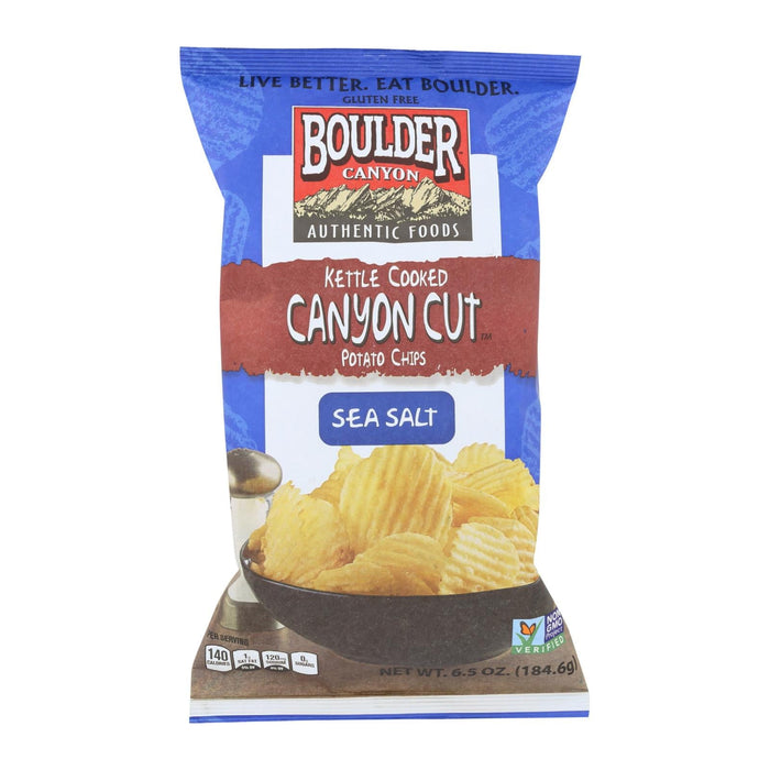 Boulder Canyon Natural Kettle Cooked Canyon Cut Potato Chips (12 - 6.5 Oz. Bags)