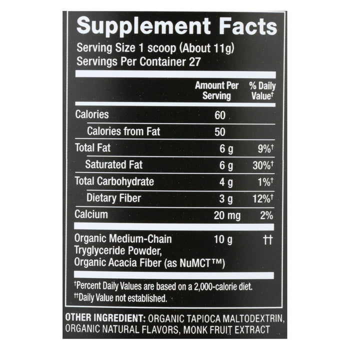 Nutiva Premium Vanilla MCT Powder - 10.6 Oz