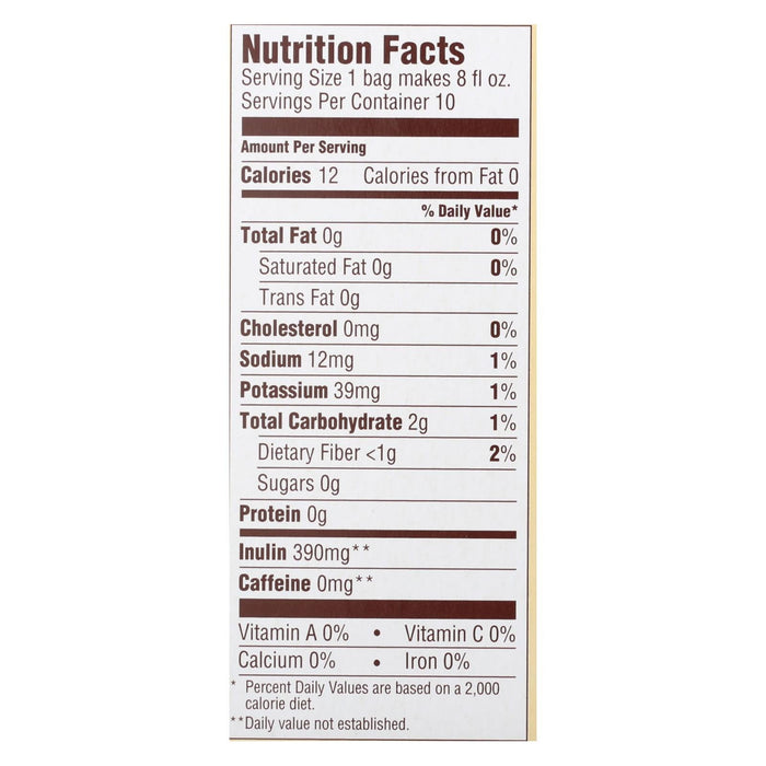 Teeccino Dandelion Turmeric and Chicory Herbal Tea, 10-Count Box