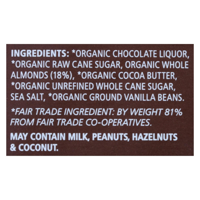 Equal Exchange Organic Dark Chocolate with Almond and Sea Salt (Pack of 10) - 3.5 Oz.