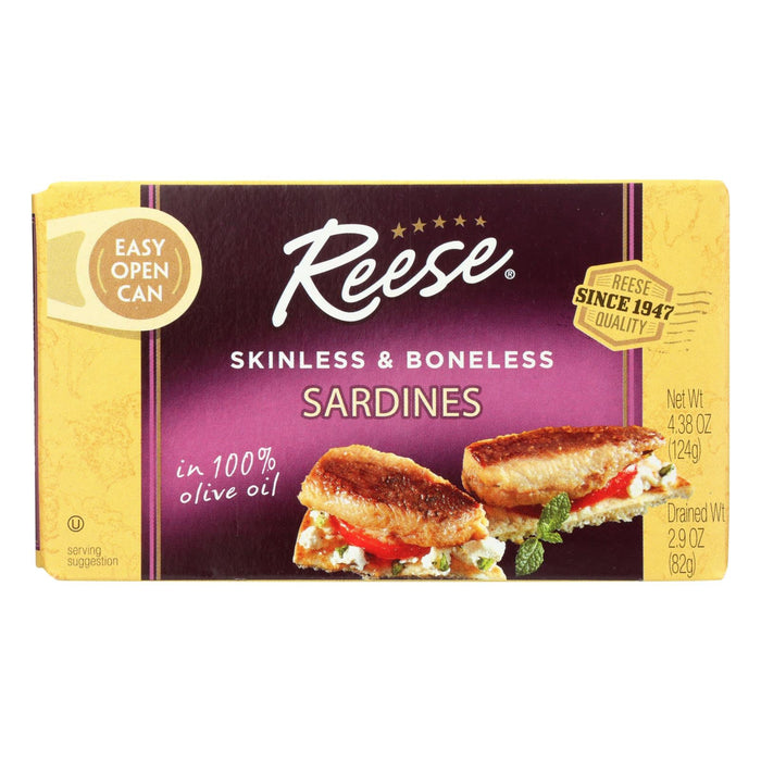 Reese Skinless, Boneless Sardines in Olive Oil (Pack of 10)