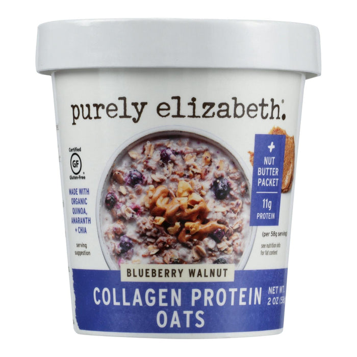 Purely Elizabeth Blueberry Walnut Protein Oat Cups - 12 Pack, 2 Oz Each