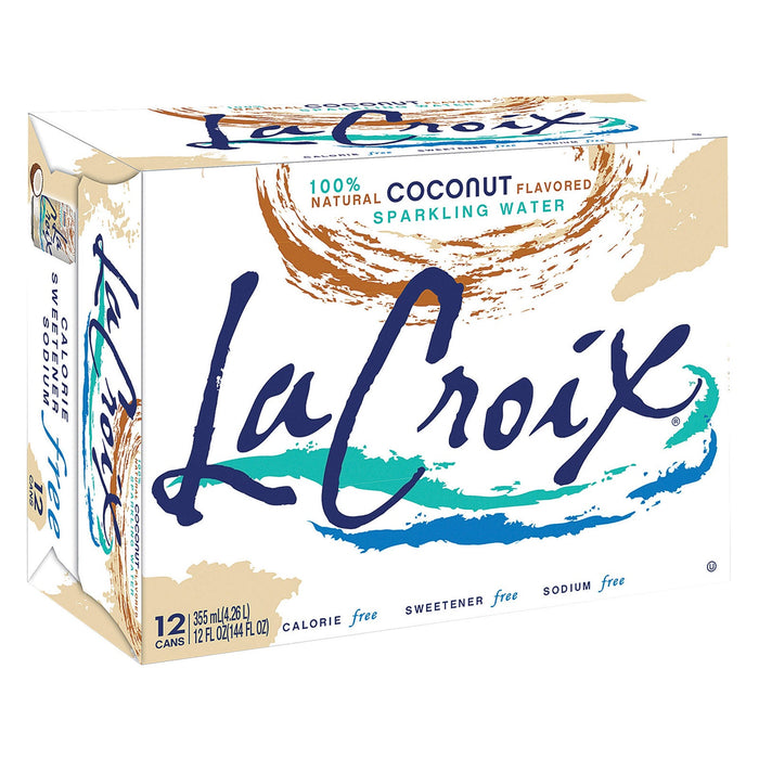 Lacroix Sparkling Water, Coconut Flavor, Case of 2, 12 fl oz Cans