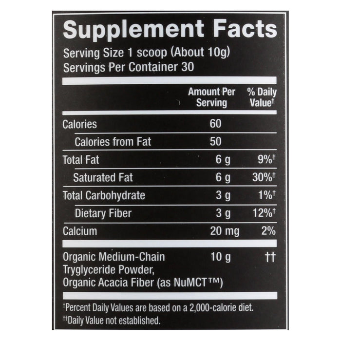 Nutiva MCT Powder: Pure MCTs for Enhanced Energy and Metabolism - 10.6 Oz
