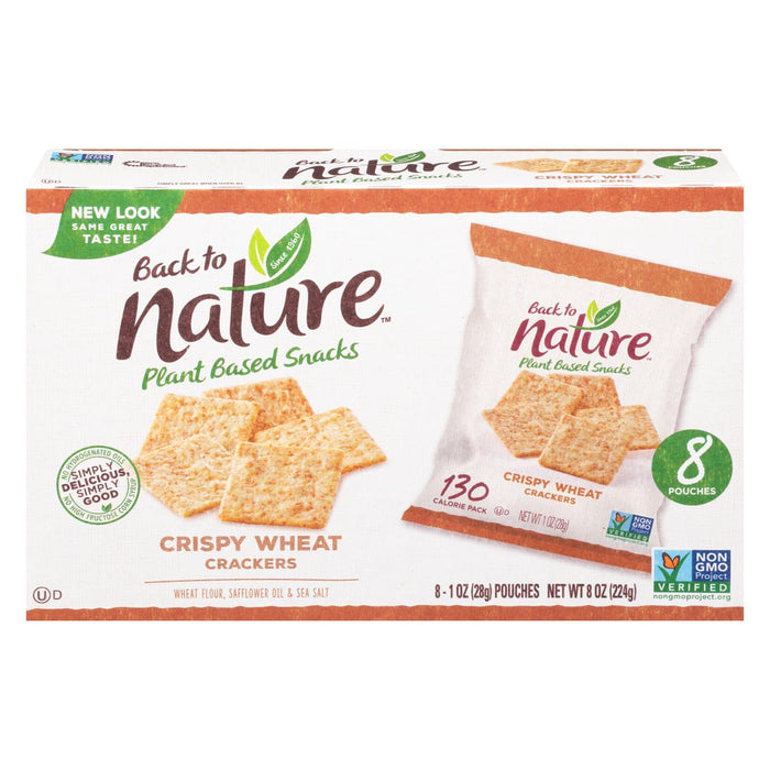 Back To Nature Crispy Wheat Crackers with Safflower Oil & Sea Salt, 4 - 1 Oz. Individual Packs