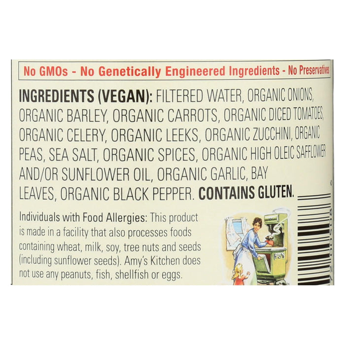 Amy's Organic Low-Fat Vegetable Barley Soup, 14.1 Oz (Pack of 12)