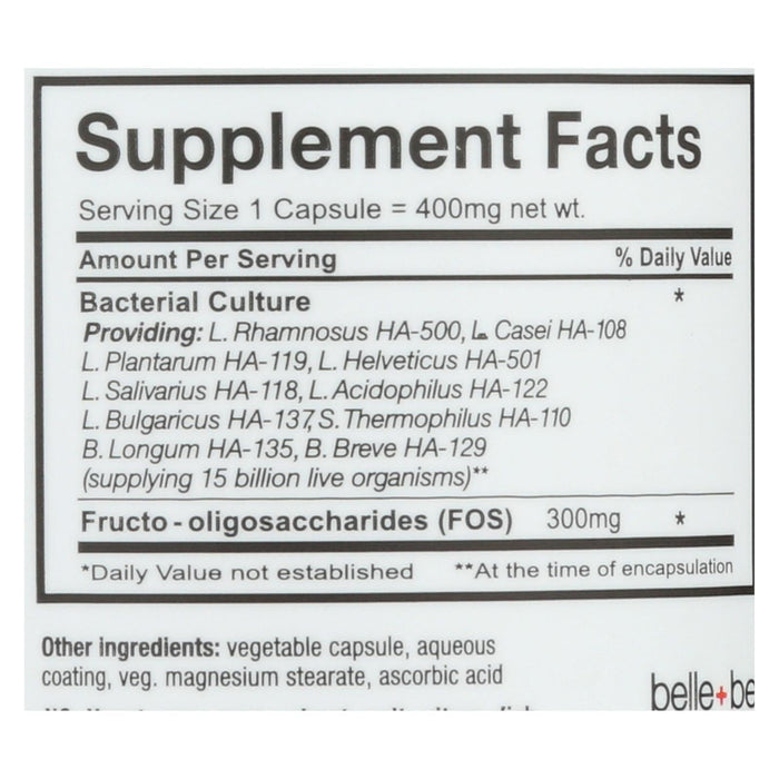 Belle & Bella Ultra 10 Probiotic (30 Capsules) - Maximum Strength