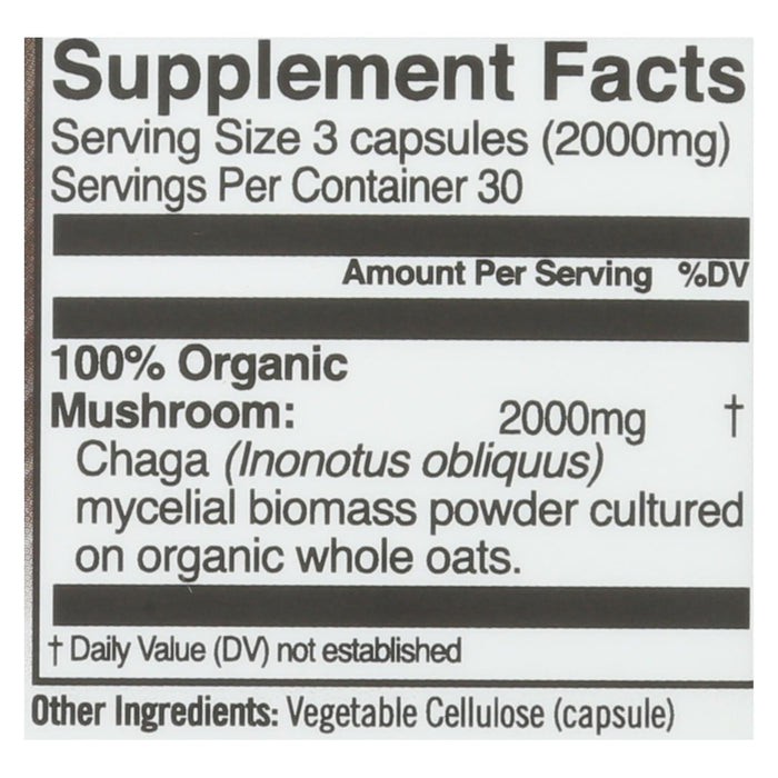 Mush Superfood Chaga Mushroom Capsules - 90 Count