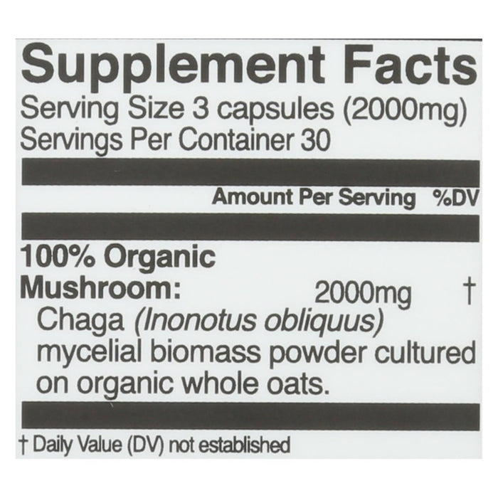 Mush Superfood Chaga Mushroom Capsules - 90 Count
