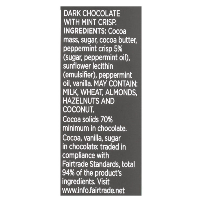 Divine Dark Chocolate Bar with Mint Crisp (Pack of 12 - 3 Oz.)