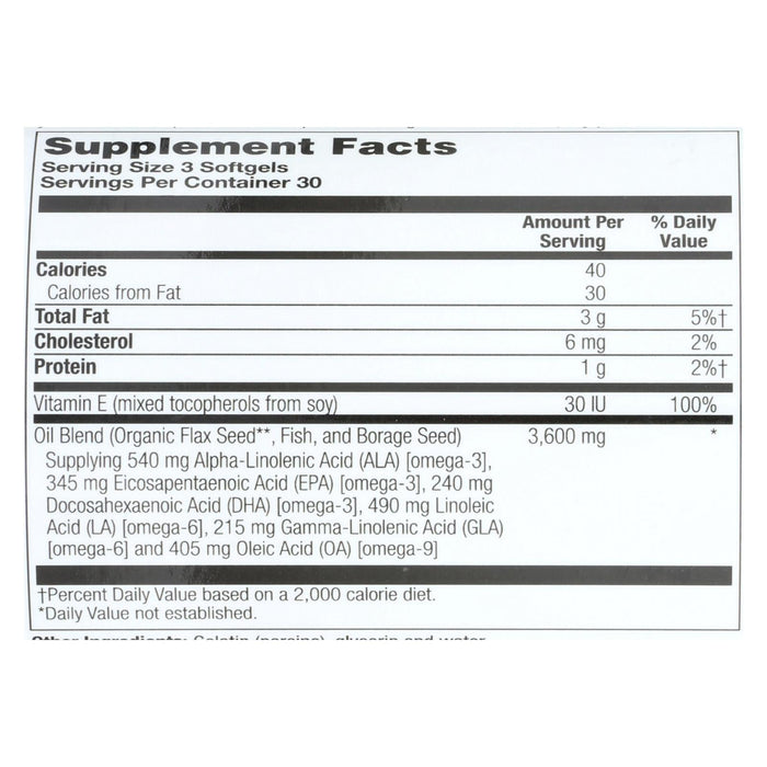 Nature's Life Total EFA Omega 3, 6, 9 1200mg (Pack of 90 Softgels)