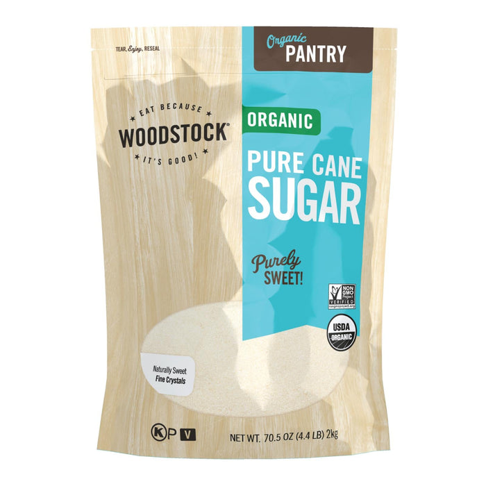 Woodstock Organic Cane Sugar - 4.4 lb Bag - Case of 5