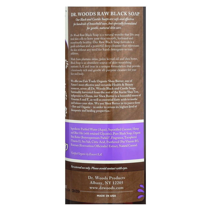 Dr. Woods Shea Vision Pure Black Soap with Organic Shea Butter, 16 Fl Oz