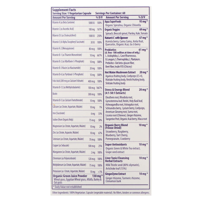 Paradise Herbs ORAC-Energy Multi with Iron 60 Vcaps