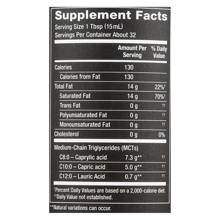 Nutiva Organic MCT Oil (16 Fl Oz) - Pure Energy from Coconut