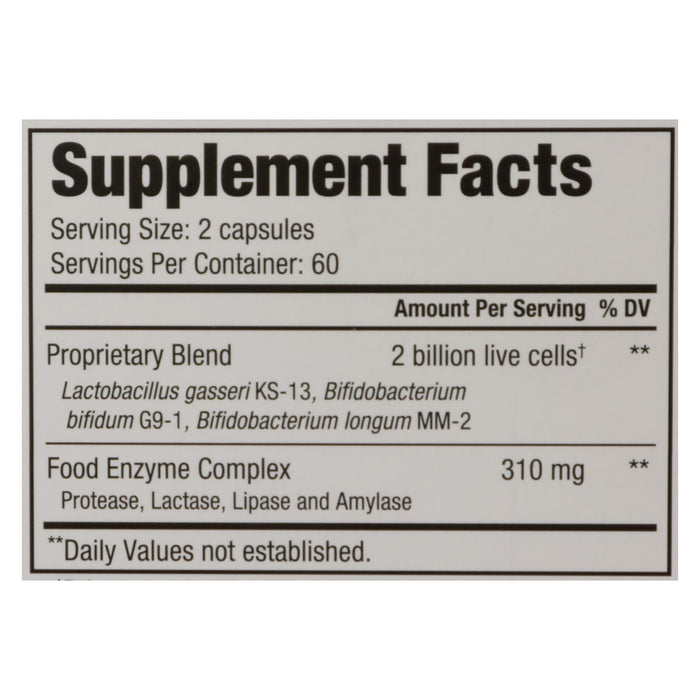 Kyolic Kyo-dophilus Probiotics Plus Enzymes - Enhanced Digestive Support with 60 Billion CFUs and Enzymes - 120 Capsules