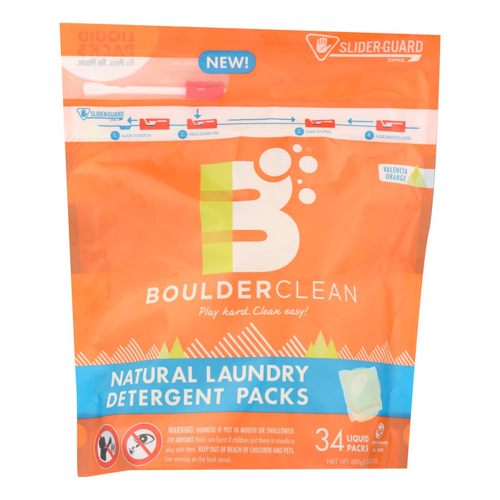 Boulder Clean Natural Laundry Detergent (Pack of 6) - 34 Count, 23 Oz.