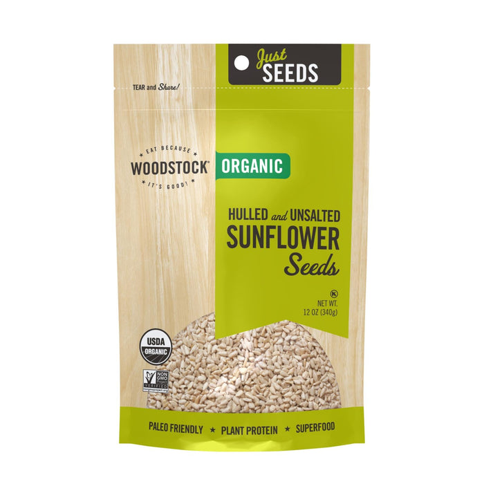 Woodstock Organic Unsalted Hulled Sunflower Seeds (8 Pack, 12 oz. Each)