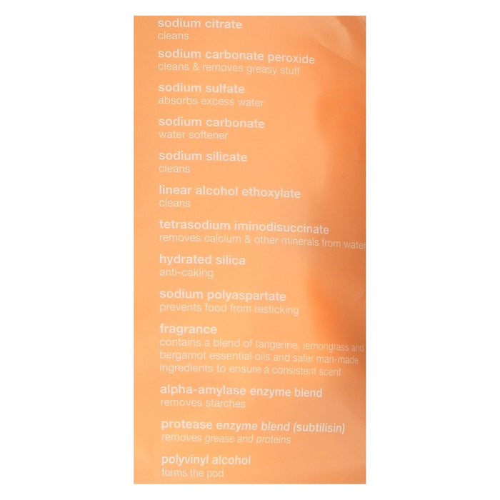 Grab Green Automatic Dishwasher Pods - Tangerine With Lemongrass Scent (Pack of 6, 24 Pods)