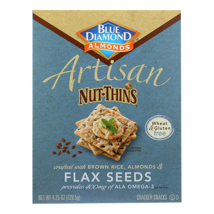 Blue Diamond Artesian Nut Thins with Flax Seed (4.25 Oz. - Pack of 12)