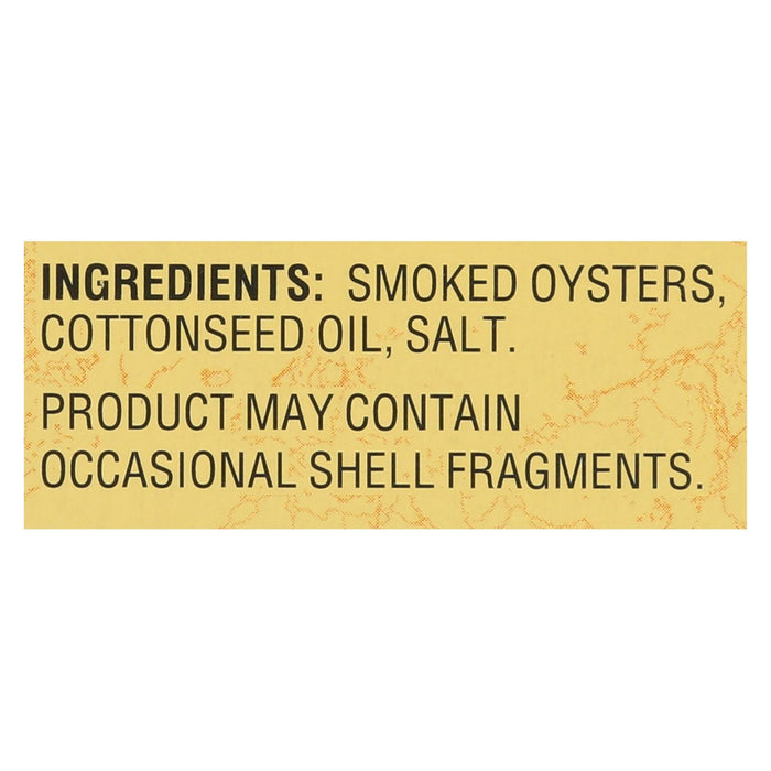 Reese Smoked Petite Oysters, 3.7 Oz. (Pack of 10)