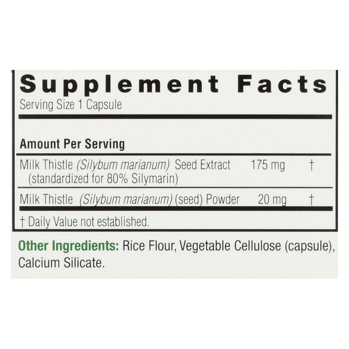 Nature's Answer Milk Thistle Seed Extract: Supports Liver Health - 120 Vegetarian Capsules