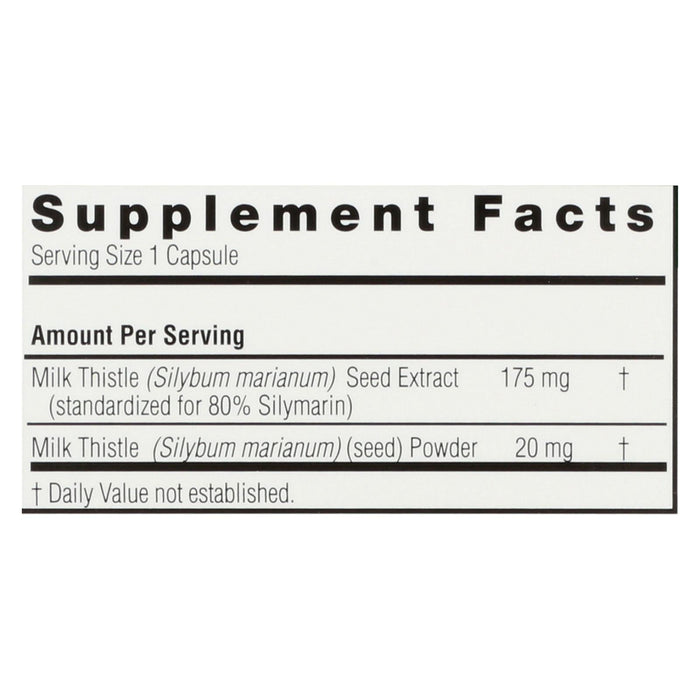 Nature's Answer Milk Thistle Seed Extract: Supports Liver Health - 120 Vegetarian Capsules