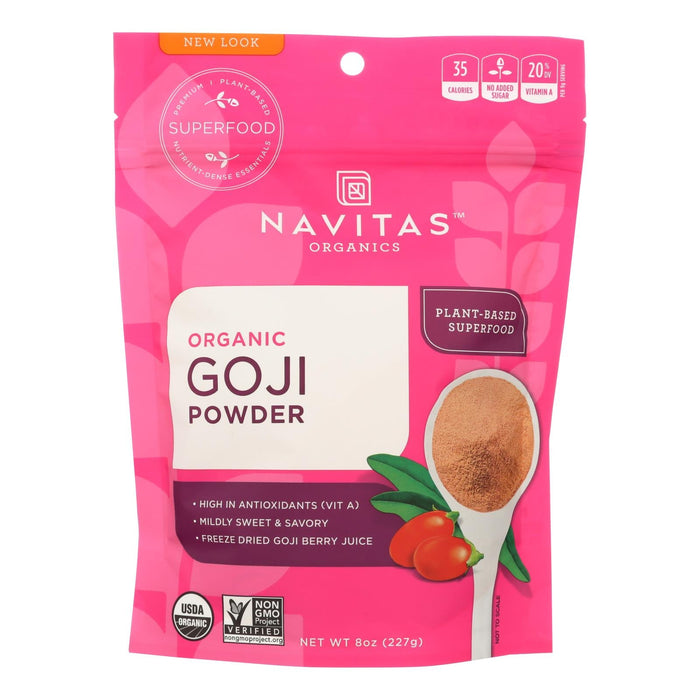 Navitas Naturals Organic Goji Berry Powder, Freeze-Dried, 8 Oz. (Pack of 12)