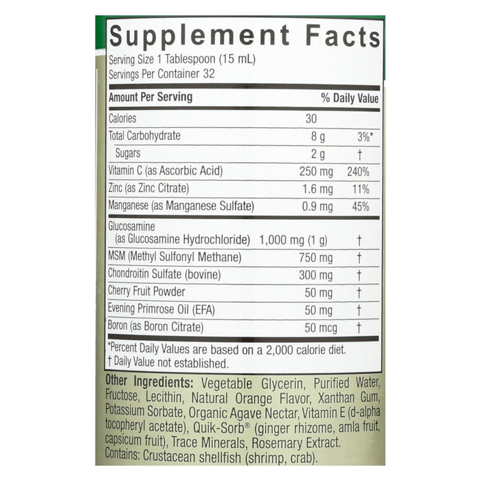 Nature's Answer Glucosamine & Chondroitin with MSM for Joint Relief - 16 oz