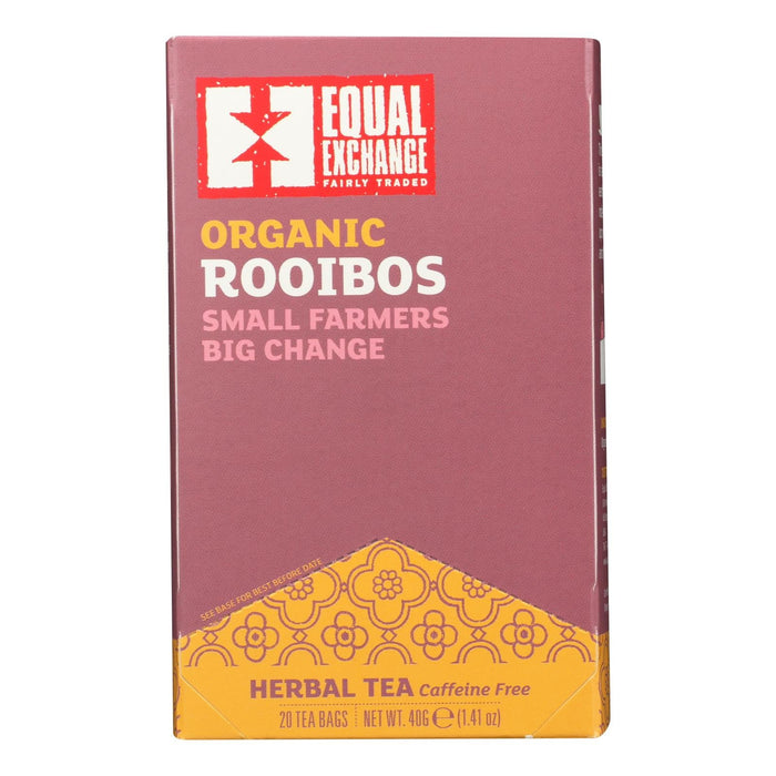 Equal Exchange Organic Rooibos Tea, 6 Pack, 20 Bags Each
