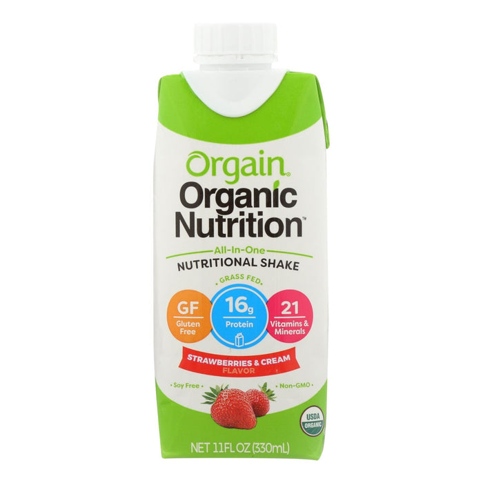 Orgain Orgainic Nut Shake - Strawberry & Cream (Pack of 3) - 11 Fl. Oz.