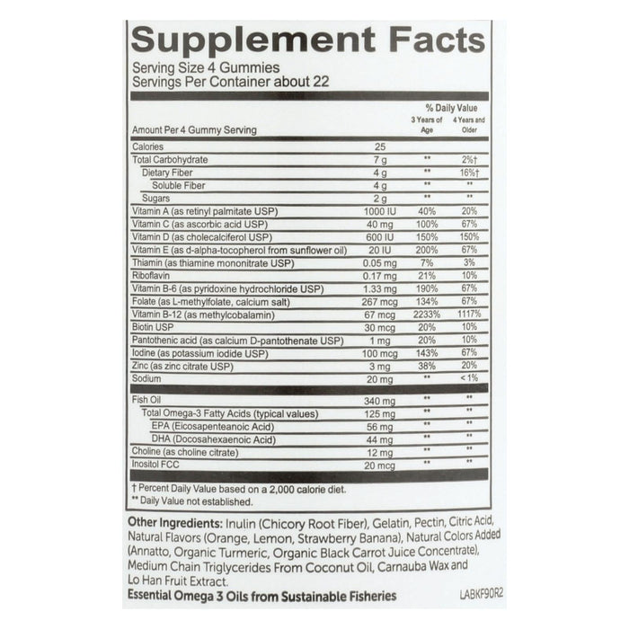 Smartypants Kids Fiber Multivitamin Gummies - Pack of 90