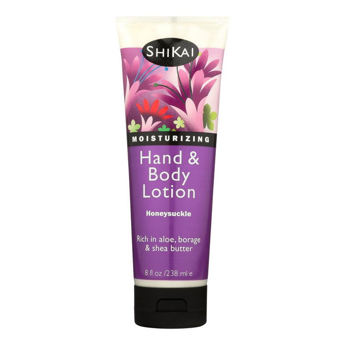 Shikai Naturals Hand and Body Lotion, Honeysuckle Scent, 8-Ounce Pack