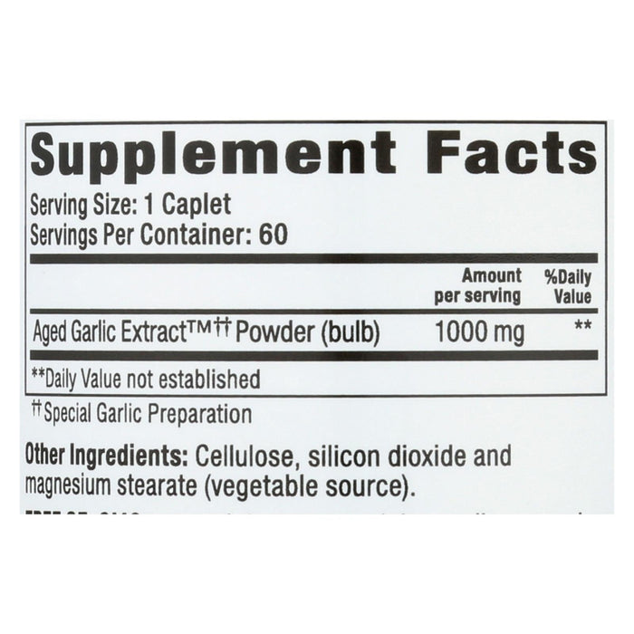 Kyolic Aged Garlic Extract Caplets | Supports Cardiovascular Health | 1000mg per Caplet | 60 Caplets