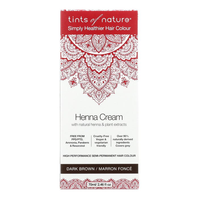 Tints Of Natura Henna Cream Dark Brown - 2.46 Fl Oz