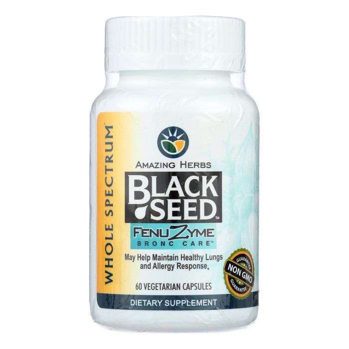 Amazing Herbs Black Seed Fenuzyme Bronc Care Supplement (60 Capsules)