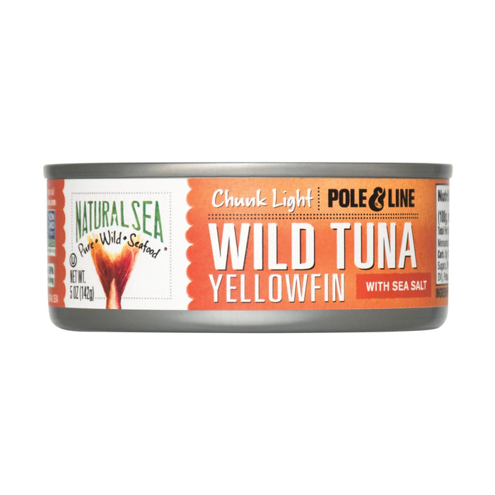 Wild Yellowfin Tuna, Natural Sea Salted Chunk Light (Pack of 12 - 5 Oz.)