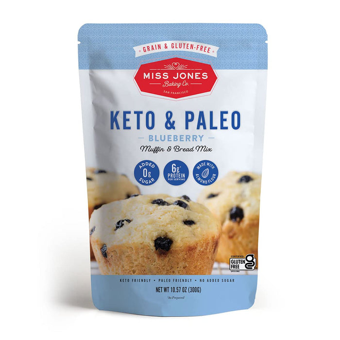 Miss Jones Baking Co Blueberry Keto Gluten Free Muffin Mix (Pack of 6 - 10.57 Oz)