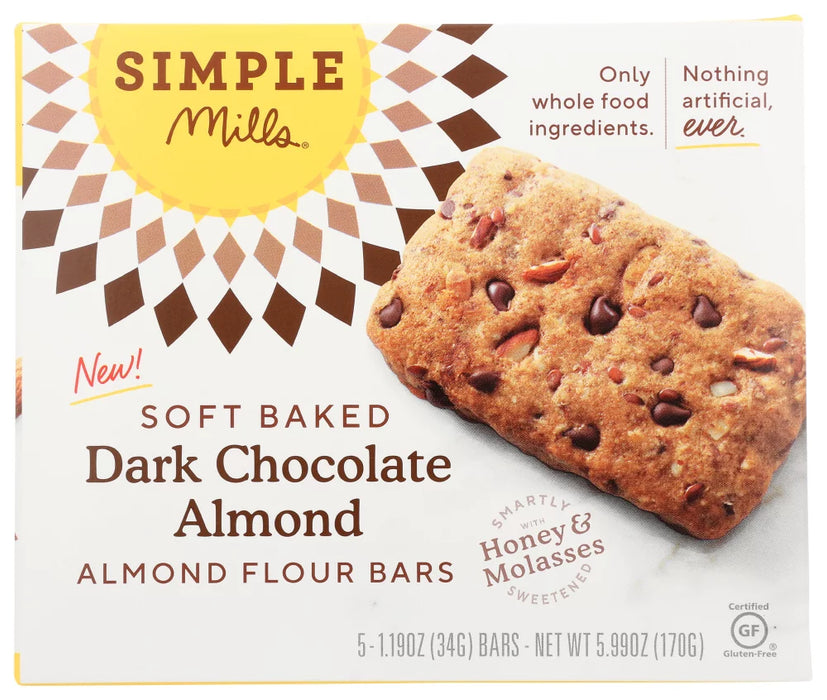 Simple Mills Soft Baked Peanut Butter Chocolate Chip Bars, 5.99 Oz (Case of 6)