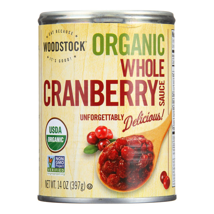Woodstock Organic Cranberry Sauce Whole Berry - 14 Oz. Can, Case of 12