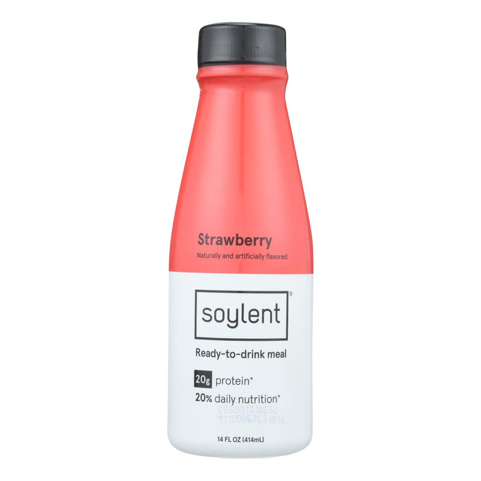 Soylent Strawberry Ready-to-Drink Meal – Complete Nutrition, Rich in Protein - (12 Pack, 14 Fl Oz)