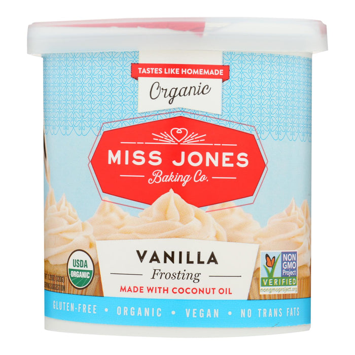 Miss Jones Baking Organic Vanilla Buttercream Frosting (Pack of 6 - 320 Gram)