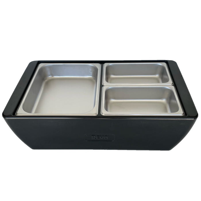 REVO MIX Pan Set | Stainless Steel 2.5" deep | One 1/2 Size and Two 1/4 size food pans