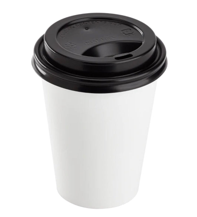 Lid Dome Sipper, for Hot Cup (90mm), Black, Fits 10-24oz, 1000 Pcs