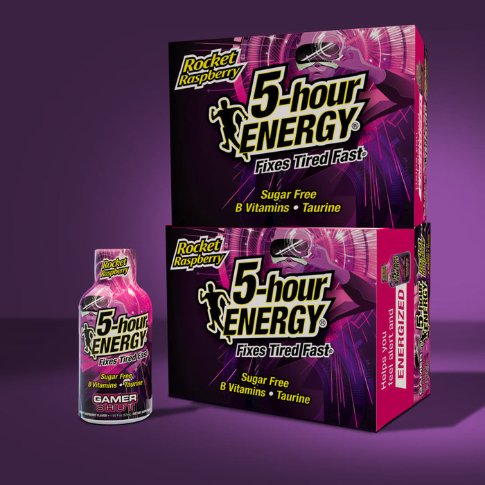 24 Pack 5-hour ENERGY Extra Strength Shots, Rocket Raspberry Flavor, 1.93 Fl Oz