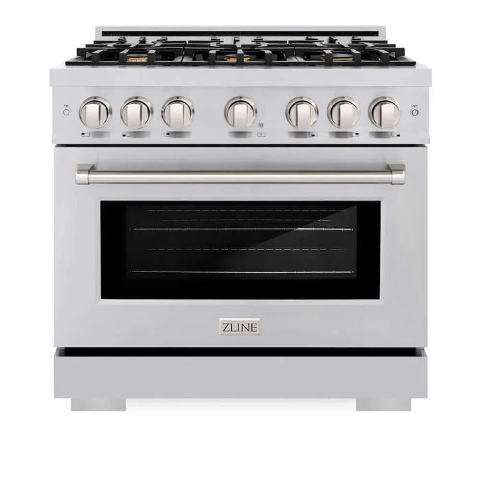 ZLINE 36" Select Gas Range Convection Gas Oven Stainless Steel Brass Burners HGR-BR-36