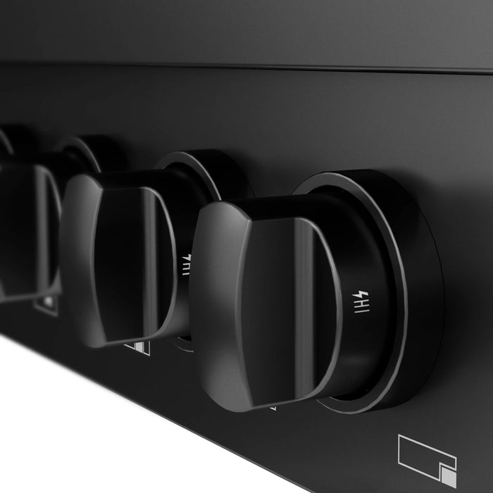 ZLINE 48" Paramount Gas Rangetop Black Stainless Steel Brass Burners SRTB-BR-48