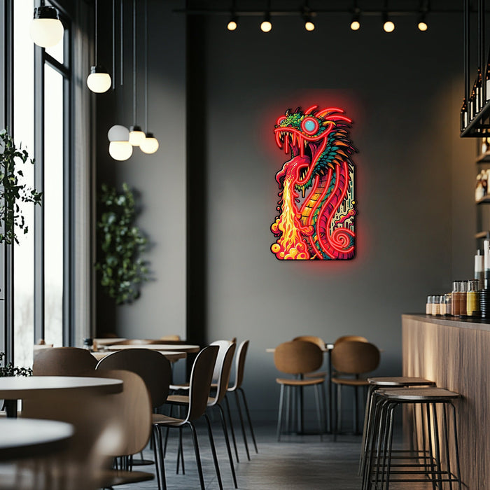 UV Printed Dragon Neon Wall Art- LV0010