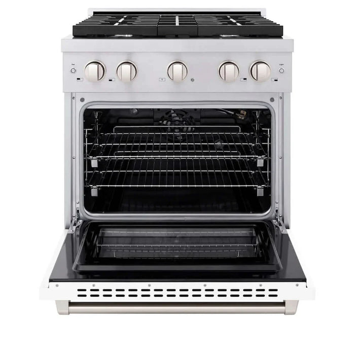 ZLINE 30 In. Gas Range, Stainless Steel, White Matte, SGR-WM-30